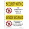 Signmission OSHA Security Sign, 5" Height, 7" Width, No Admittance Bilingual, Landscape, SN-D-57-L-11565 OS-SN-D-57-L-11565 - alternate 1